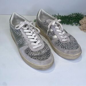 GOLA Grandslam Savana Silver Léopard Print Leather Sneakers Size 9